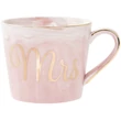 Mrs márvány porcelán bögre, rózsaszín