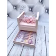 Fiókos virágbox, rózsaszín színű díszdobozban 