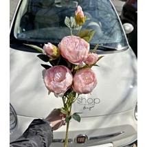 Élethű Bazsarózsa - világos rózsaszín színben, 3 ágú 3 szálas csokor
