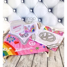 Volkswagen Transporter VW T1 pink Summer Love ajándékszett (tornazsák,  pénztárca, kötény, doboz szett )