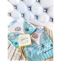 Volkswagen Transporter VW T1 Surf Adventure Begins - Világoskék ajándékszett (tornazsák,  pénztárca, bevásárlótáska, doboz szett)