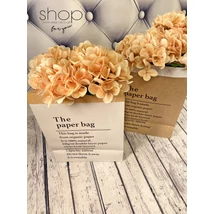 Élethű hortenzia csokor -barack színű, dísztasakban