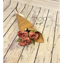 Élethű rózsaág - 7 ágú, mályva színben, díszcsomagolásban