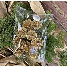 Toboz termés arany színű 9 db/csomag, díszcsomagolásban