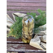 Üvegbúra arany színű toboz dekorációval