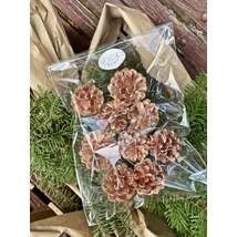 Toboz termés rosegold színű 9 db/csomag, díszcsomagolásban