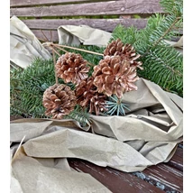 Toboz dekoráció szárral, betűzhető, rosegold színű 5 db/csomag