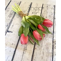 Élethű bimbós tulipán csokor - pink (7 szálas, zártfejű)