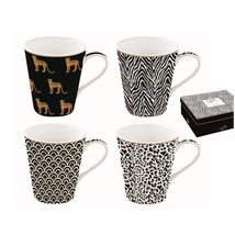 Coffee Mania -  Savana porcelán bögre készlet, 4 db-os, díszdobozban