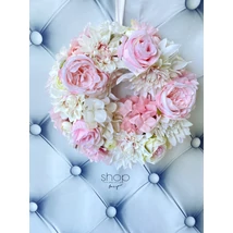 Rózsaszín virágos kopogtató, 25 cm